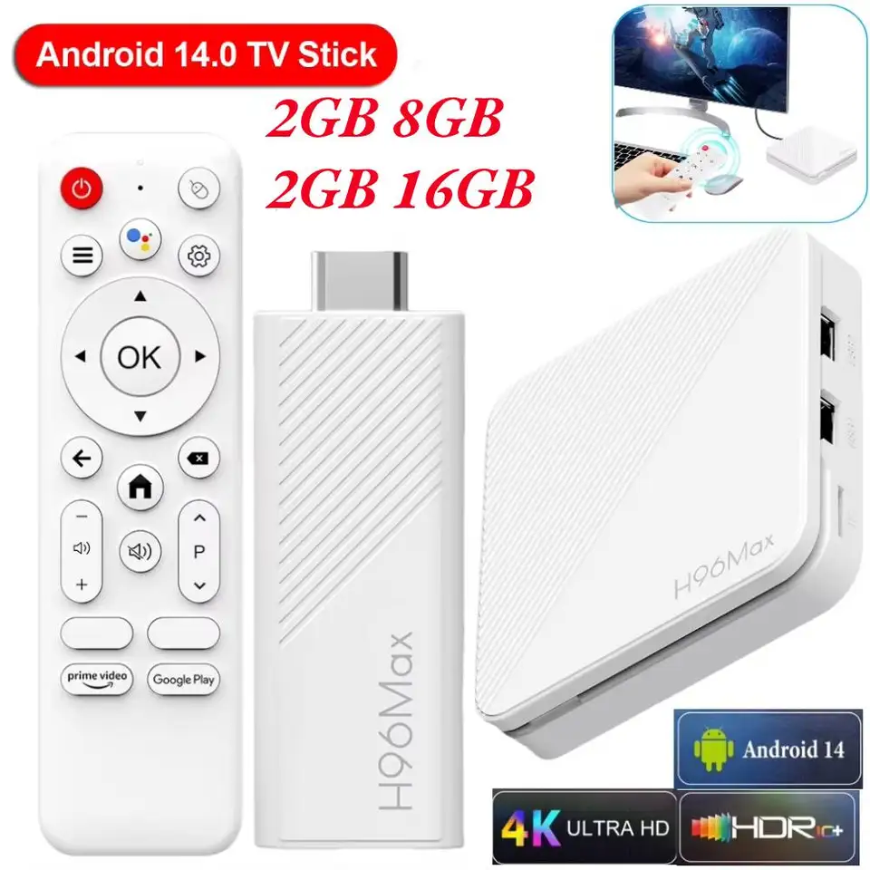 Android 14.0 TV Stick 4k Set Top Box WiFi BT5.0 Mini TV Stick 2GB 8 GB/2GB 16 GB TV Dongle Allwinner H313 Quad Core s diaľkovým ovládaním