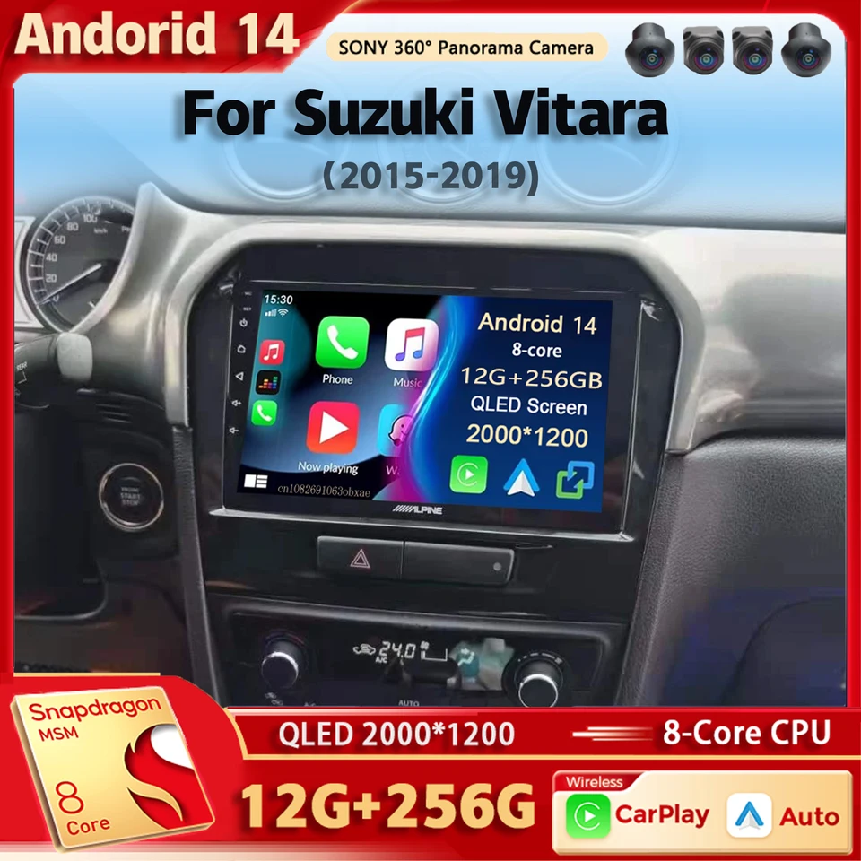 Android 14 Car Radio Multimedia Player pre Suzuki Vitara 2015 2016 2017 2018 2018 2019 Auto Carplay Car Stereo DSP WiFi+4G