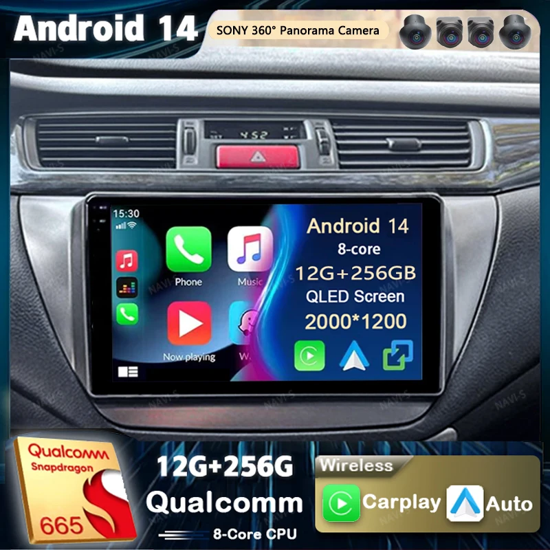 Android 14 CarPlay Car Radio pre Mitsubishi Lancer 9 CS 2000 - 2010 Multimediálny videozáznam Navigation GPS Stereo 2Din Head Unit