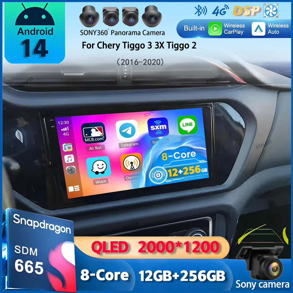 Android 14 CarPlay pre Chery Tiggo 3 3x Tiggo 2 2016-2020 Radio Multimedia Video Player GPS navigácia Stereo 2Din DVD Audio