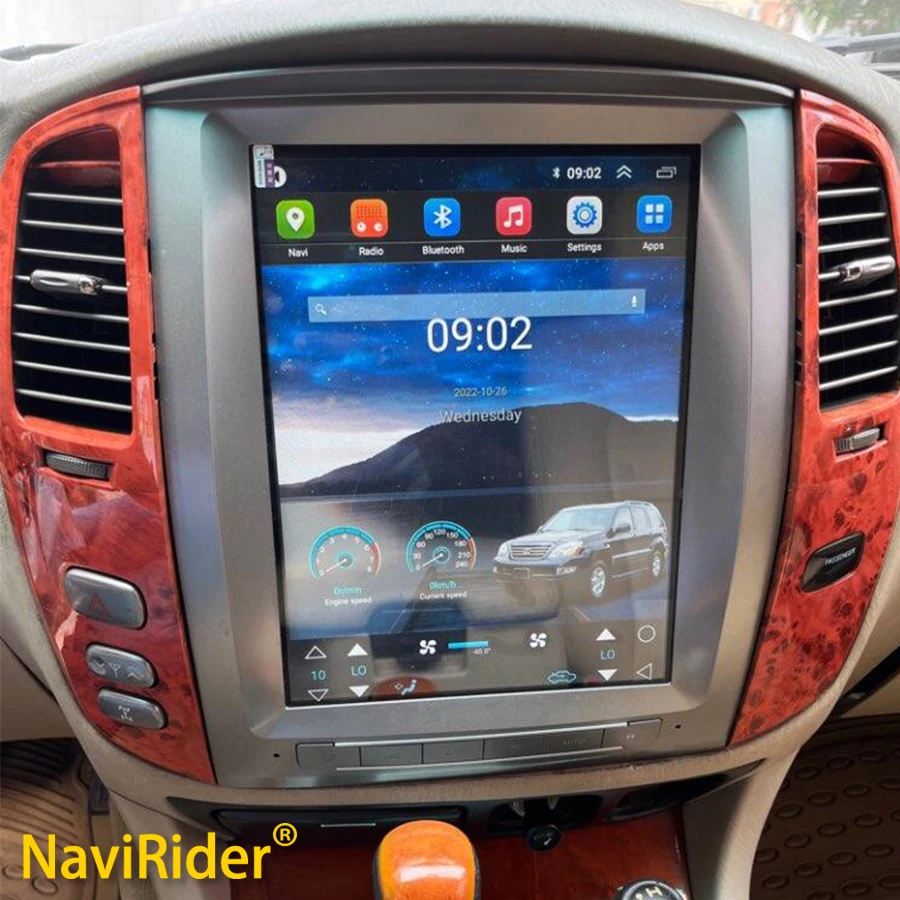 Android 14 GPS Car Radio 12.1inch Screen for Toyota Land Cruiser 100 Sahara 2005 2006 2004 Tesla Multimedia Video Player 256 GB