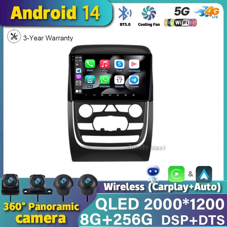 Android 14 pre Dodge Durango 3 WD 2013 - 2020 Automatické rádio Multimedia video prehrávač