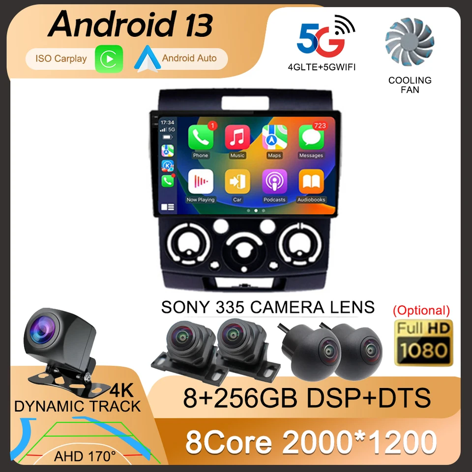 Android 14 pre Ford Everest Ranger Mazda BT50 BT -50 2006 - 2007 - 2010 Car Radio Stereo GPS Navigation Multimedia Video Player