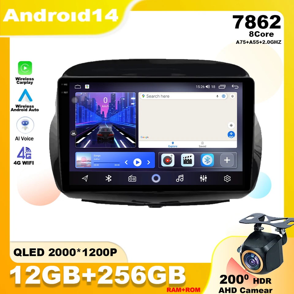Android 14 pre Honda FRV FR-V EDIX 2004 2005 2006 2007 2008 2009 Car Radio Multimedia Player Stereo Navigation GPS 4G CarPlay BT