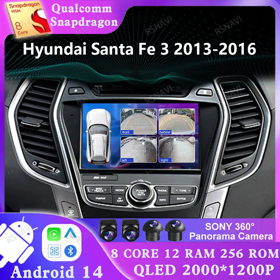 Android 14 pre Hyundai Santa Fe 3 2013-2016 DVD Auto 4G LTE Viedo Player GPS navigačná hlava 5G WiFi DSP Qualcomm Stereo