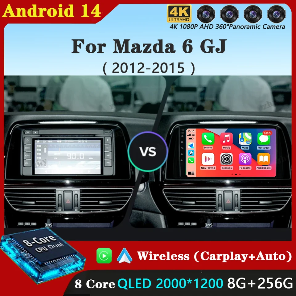 Android 14 pre Mazda 6 GJ Atenza 2012 2013 2014 2015 2016 2017 2017