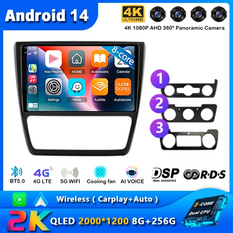 Android 14 pre skod Yeti 5L 2009 2010 2012 2012 2013 2014 Carplay Navigation navigácia multimediálny hráč GPS WiFi+4G Video BT