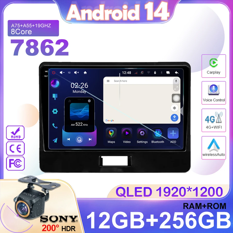 Android 14 pre Suzuki Wagon R6 2017-2021 Automatické rádio Stereo multimediálne video prehrávač hráč CARPLAY GPS navigačné stereo DSP č. 2DIN DVD