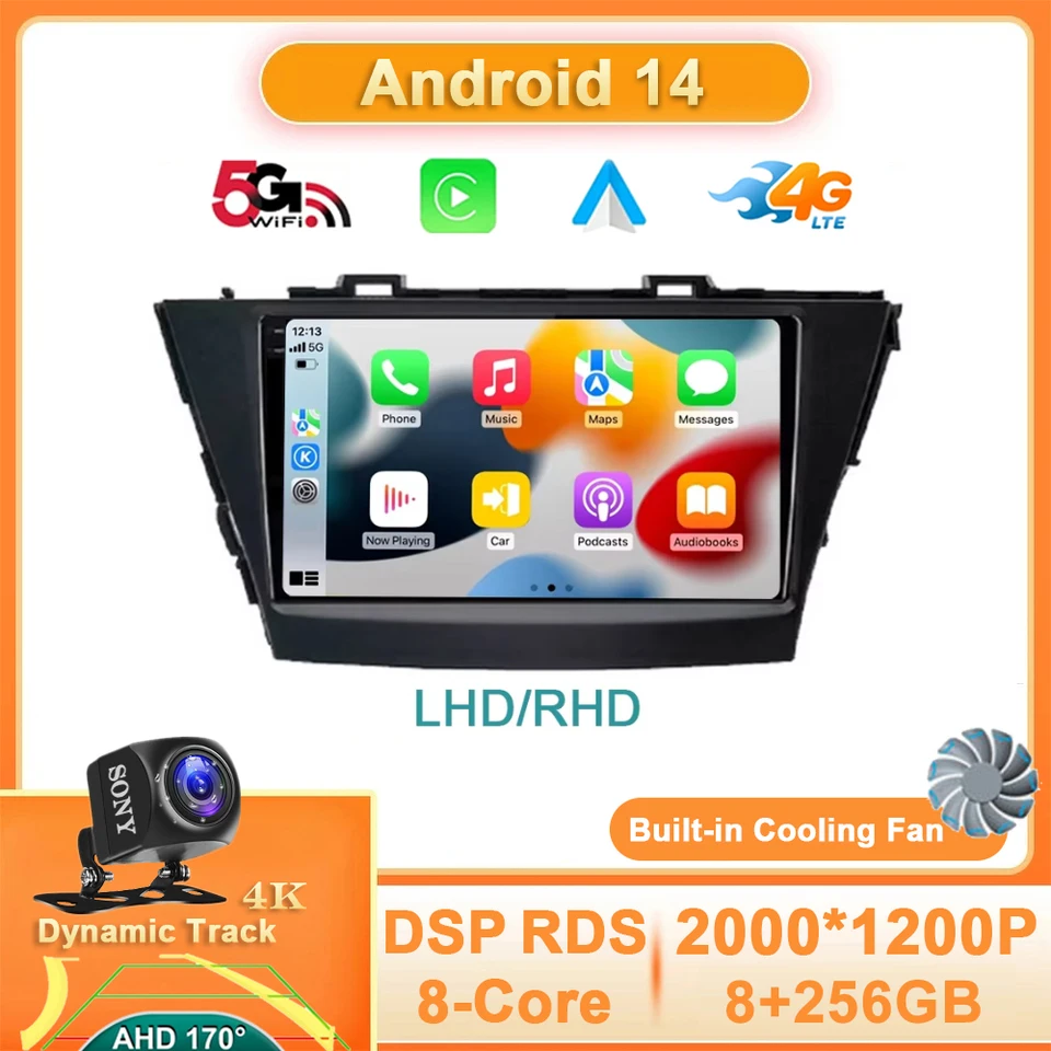 Android 14 pre Toyota Prius Plus Plus v Alpha LHD RHD 2012 - 2017 CAR Radio Multimedia Video Player navigácia stereofónny GPS WiFi QLED