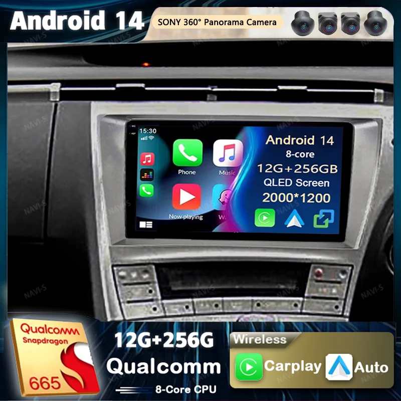 Android 14 pre Toyota Prius XW30 2009- 2015 RHD 2K QLED Android Car Radio Multimedia Video Player GPS AI Voice CarPlay Head Unit