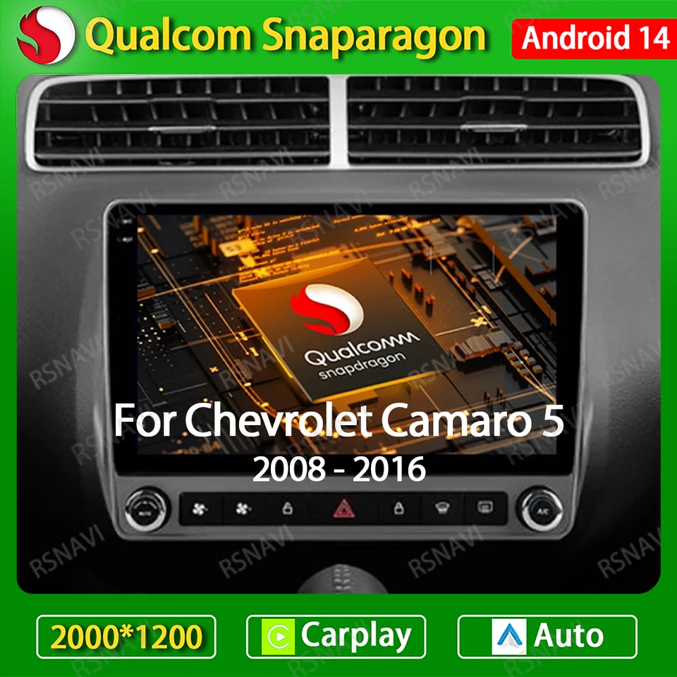 Android 14 Wireless CarPlay Auto pre Chevrolet Camaro 5 2008 - 2016 CAR Radio Multimedia Video Player GPS NAVI 4G LTE 5G WiFi BT