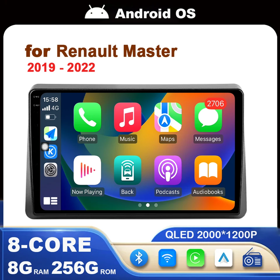 Android Intelligent System 10,1 palca pre Renault Master 2019 - 2022 GPS Car Radio Video Multimedia Player DSP Stereo Auto Tools