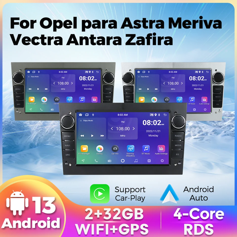 Android OS Car Radio vstavané CarPlay Auto BT pre Opel Astra HJ 2004 Vectra Vauxhall Antara Zafira Corsa CD Vivaro Meriva Veda