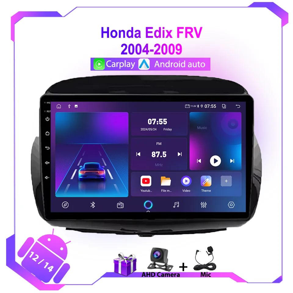 Android pre Honda Edix FRV 2004-2009 Aut Radio Multimedia Video Player BT CarPlay GPS navigácia 4G DSP Audio Head Unit WiFi FM