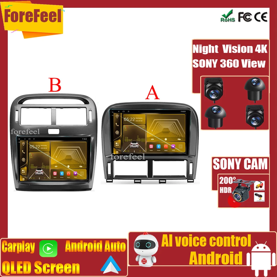Android pre Lexus LS430 XF30 LS 430 2000 - 2006 pre Toyota Celsior XF30 Multimediálny rádiový video prehrávač dotyk QLED obrazovky DVD