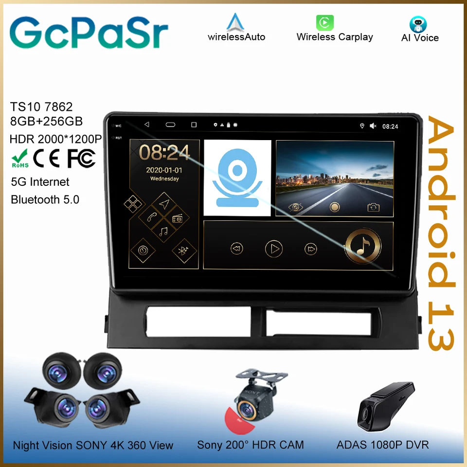Android pre Toyota Prius XW20 II 2 2003 - 2011 multimediálne stereofónne rádiové video prehrávač obrazovky CarPlay HDR QLED Screen Dash WIF WIF