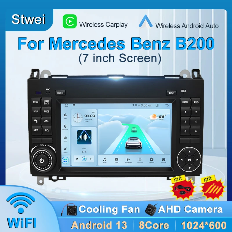 Android13 pre Mercedes Benz B200 W245 W169 W639 Rádio Player Autoradio Multimedia Video GPS Navigation Auto CarPlay BT WiFi