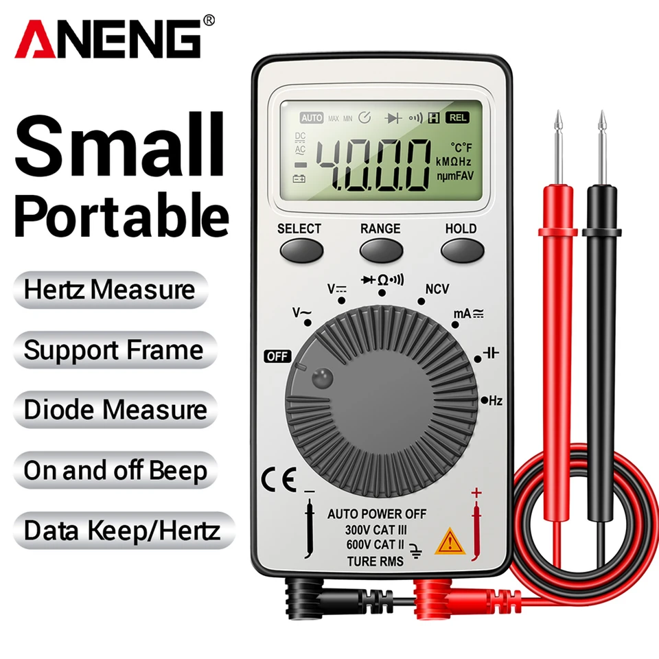 ANENG AN101 1999 počíta MINI Professional Digital Digital Multimeter AC/DC Tester Tester Automobilový prúd Tester Elektriuian Tools