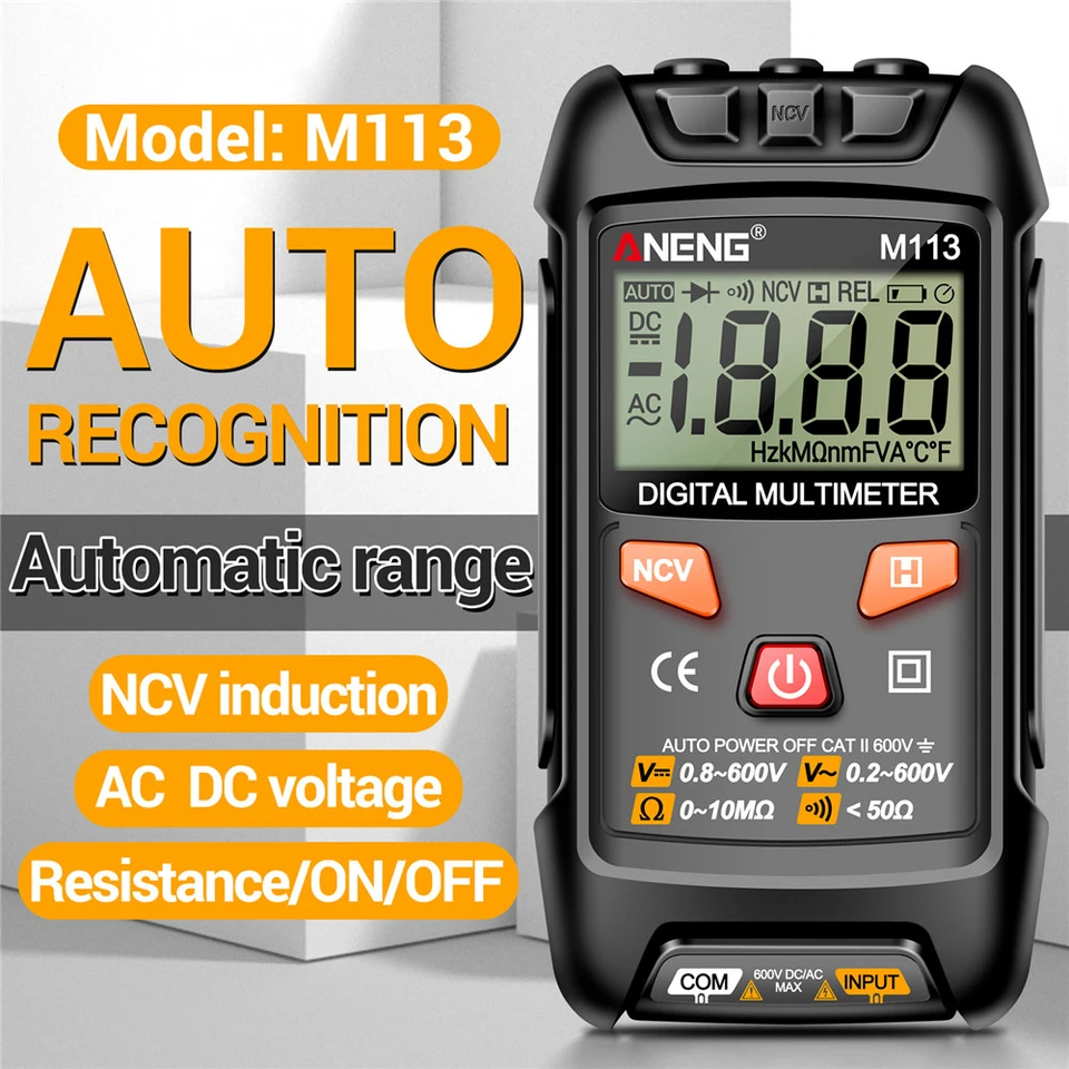 ANENG Digital Multimeter Tester 1999 počíta Auto Ranging AMP OHM Voltmeter pre domácnosť a automobilové elektrické nástroje