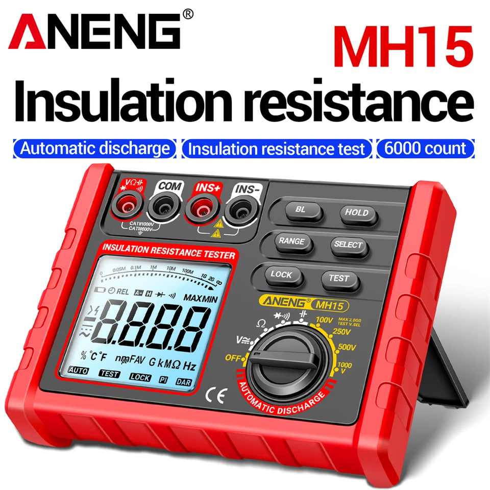 ANENG MH15 Izolačný odpor multifunkčného digitálneho merača Automatický výboj AC/DC napätie LCD TESTER TESTER Nástroje