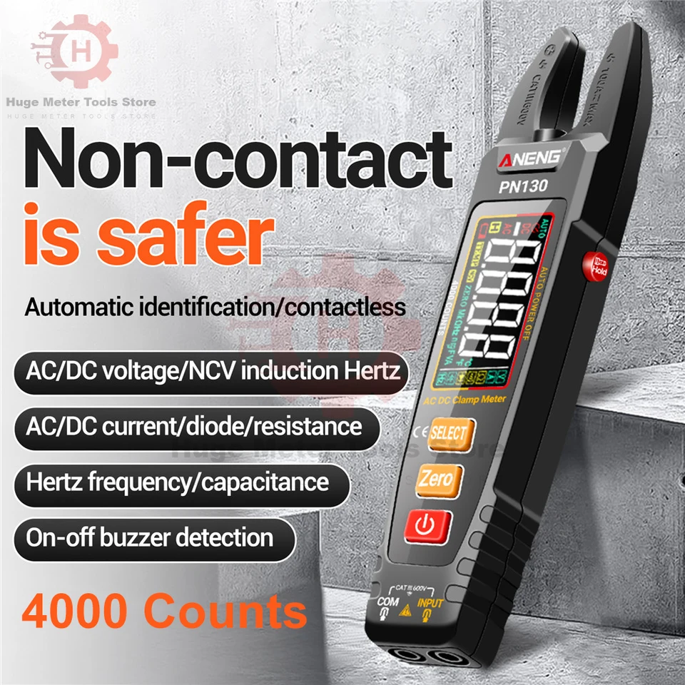ANENG PN130 U vstavaného spona v tvare upevnenia vstavaného kliešti lítium Tester 4000 Počty AC/DC Multimeter prúdu napätia prúdu
