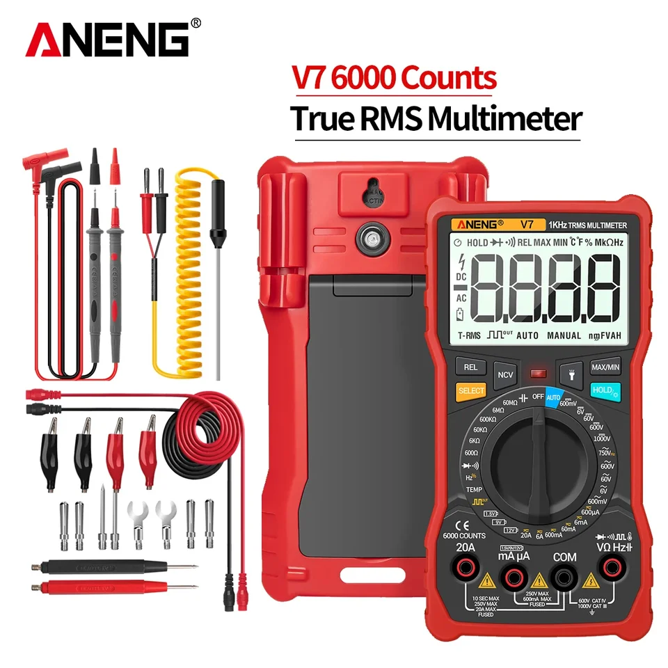 ANENG V7 Digital Multimeter 6000 Counts Avometer Transistor Chapetor tester Multimetro