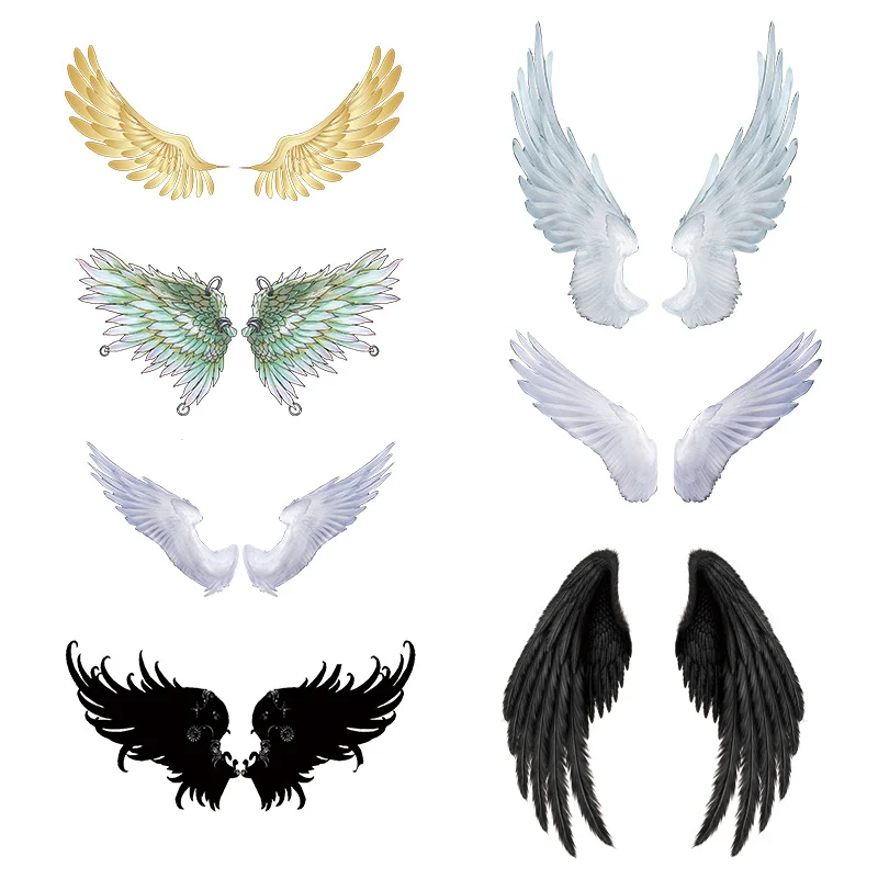Angel Wings Feather Teat Transfer Stickers Tričko Tlač Angel a démon