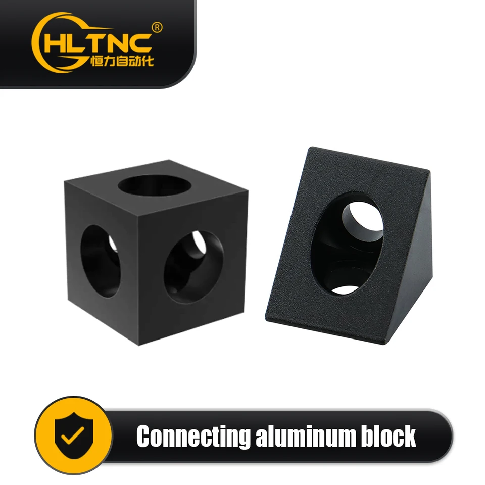 Angle Corner OpenBuilds V-Slot Black Connector 90 stupňov uhlovej konzoly pre 2020 Hliníkové vytláčanie EÚ pre 3D tlačiareň