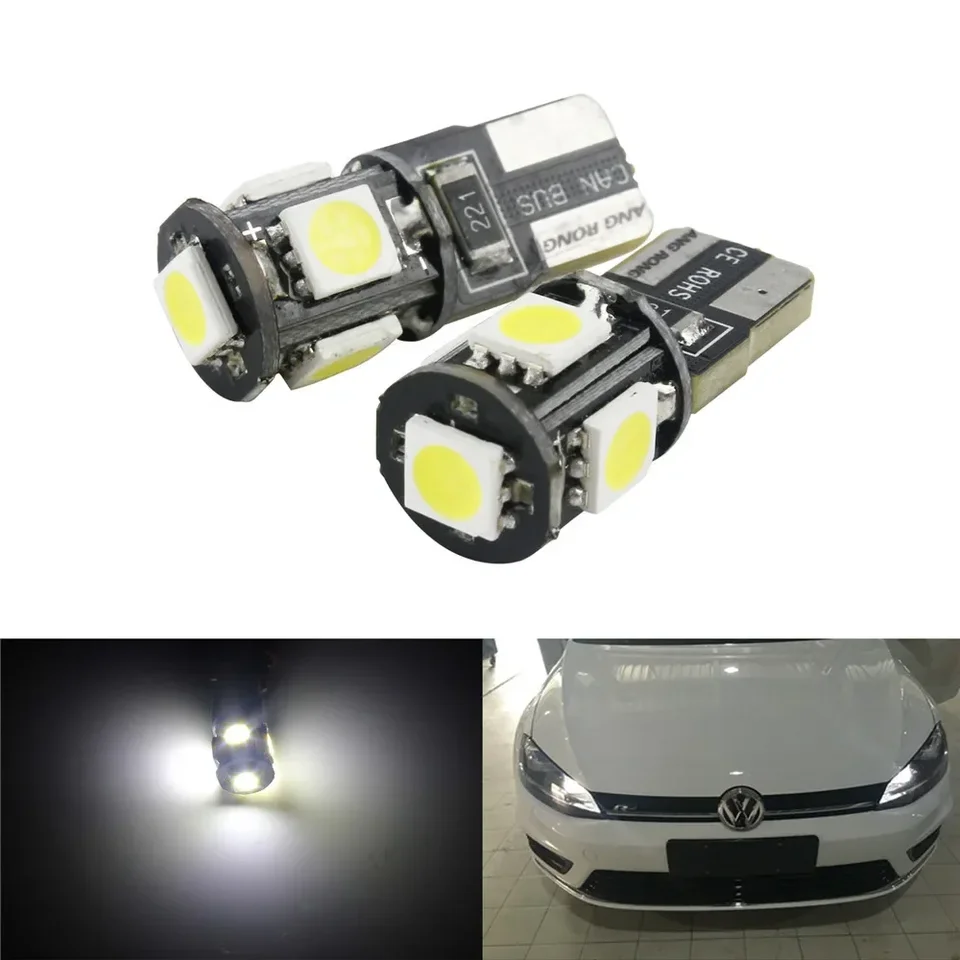 Angrong 2x 501 T10 W5W White LED Daytime Running Driving Side Bočný žiarovka Chyba bezplatne