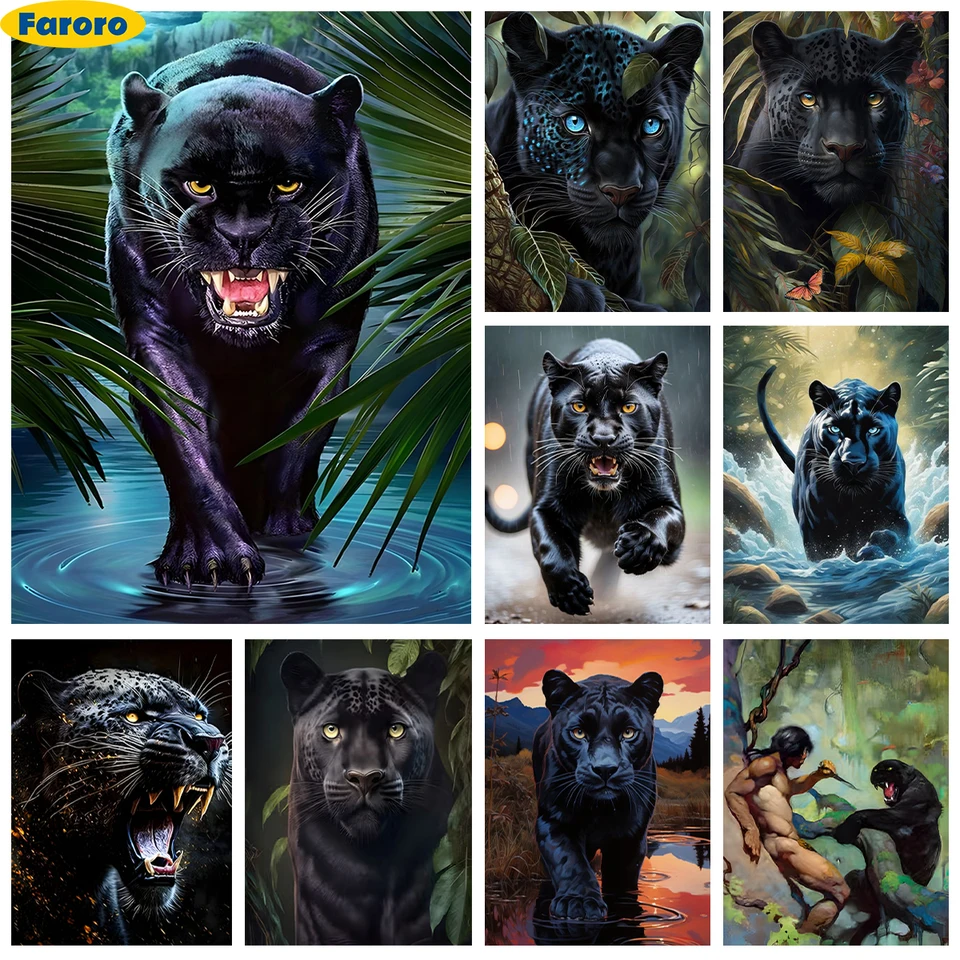 Animal Panther DIY Diamond Art Paľba leopard portrét 5D diamant výšivok krížový steh obývacia izba spálňa stena dekorácie darček