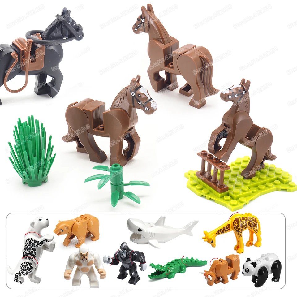 Animal World Pet Horse Building Block MOC Classic Zhromaždenie figúrky priateľský príbeh Model detské vianočné darčeky Vzdelávacie hračky