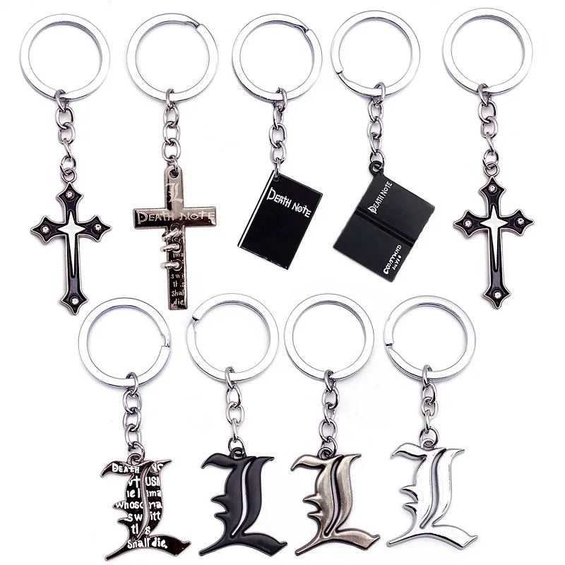 Animation Death Note Double L notebook anime periférie kľúča kovový reťazec kovový keyring hračky doplnky šperky darčeková dekorácia