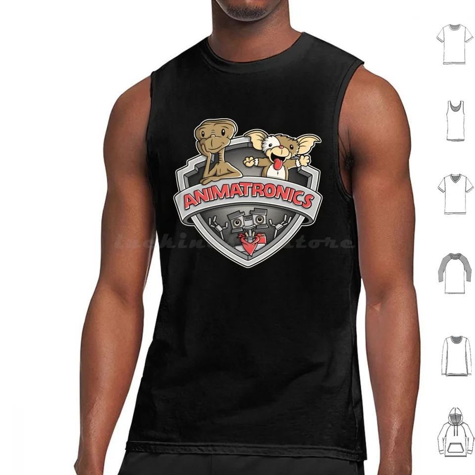Animatronics Tank Tops Print Cotton Gizmo Mogwai Johnny 5 Johnny5 Robot Short Circuit Et Et extra suchozemská karikatúra 80. roky