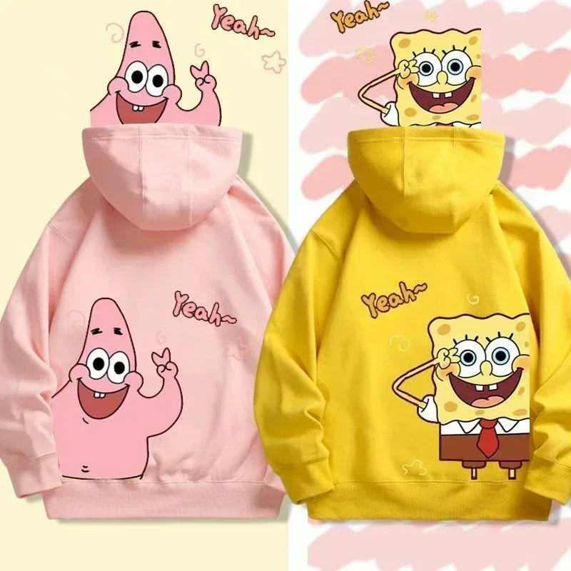 Animačná spongebob Squarepants Cartoon Polyester Swereter na jeseň a zimnú tenkú alebo vyletenú mikinu s dlhým rukávom