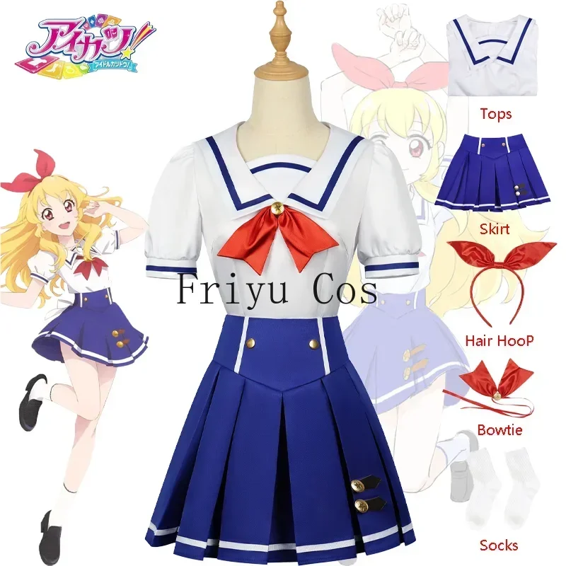 Anime Aikatsu Hoshimiya Ichigo Cosplay kostýmové šaty Škola letný uniforma oblek Halloween Party rola hre outfit pre dospelých dievčat