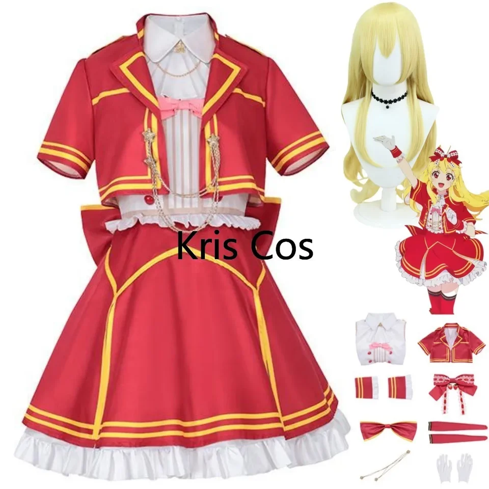 Anime Aikatsu Planet! Hoshimiya Ichigo Cosplay kostýmové hviezdy! Moonlight Destiny Parochňa červená lolita šaty žena sexy krásny oblek