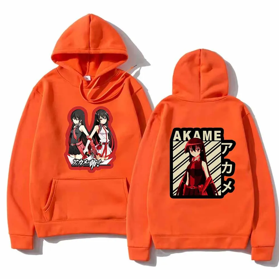 Anime akame ga zabíja komiksy mikiny módne grafické mikiny voľné streetwear hip hop hopy s pullover unisex