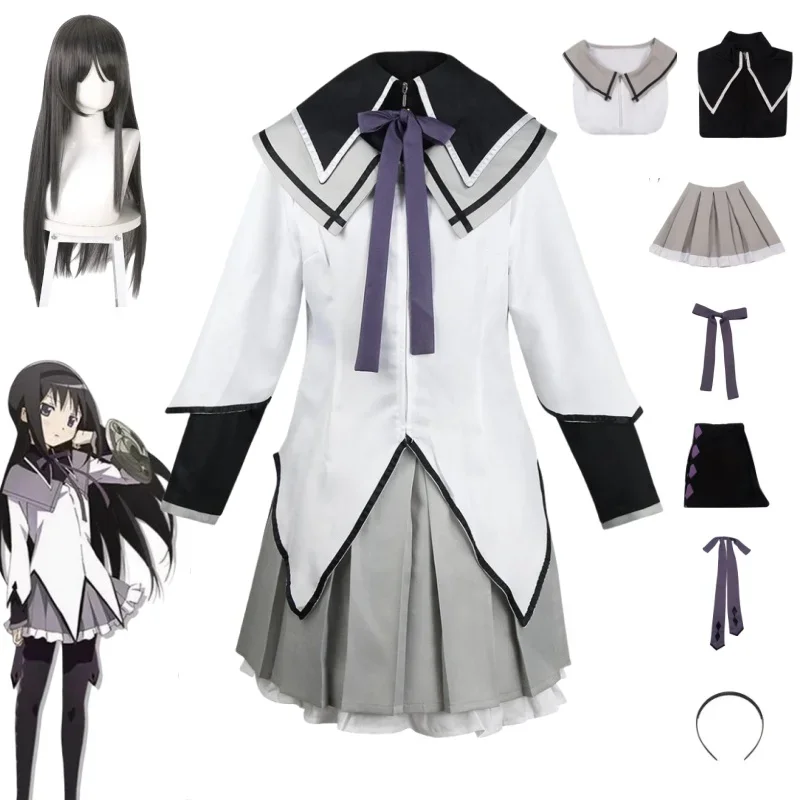 Anime Akemi Homura Cosplay kostým boje uniforma parochne magické dievča Puella Magi Madoka Magica Homura Akemi Cosplay Halloween