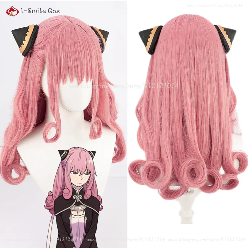 Anime Anya Falún Cosplay parochňa 60 cm dlhé ružové kužeľové parochne odolné voči tepelne syntetickým vlasom Halloween Aldult Woman Anya Parochne + parochňa čiapka
