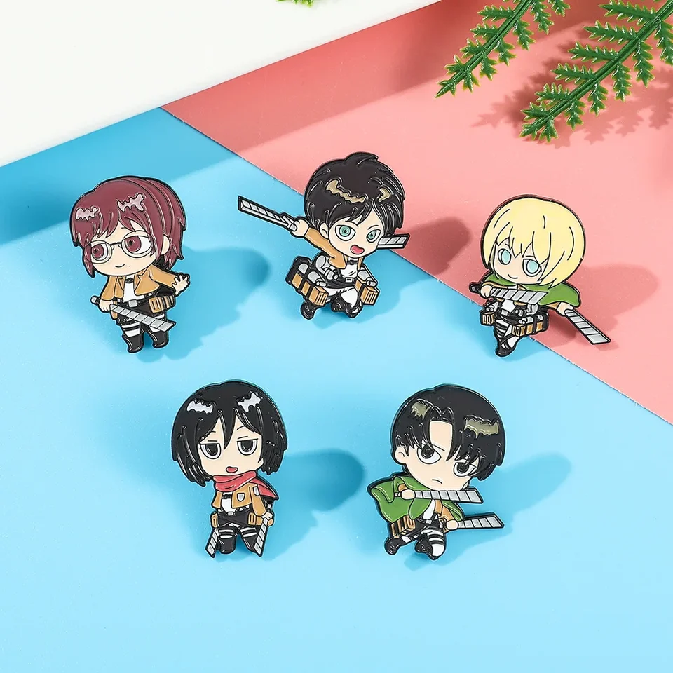 Anime AOT postava ENAMEL PINS Classic Attack na Titan Brošes kovových klopových odznakov Darčeky pre fanúšikov