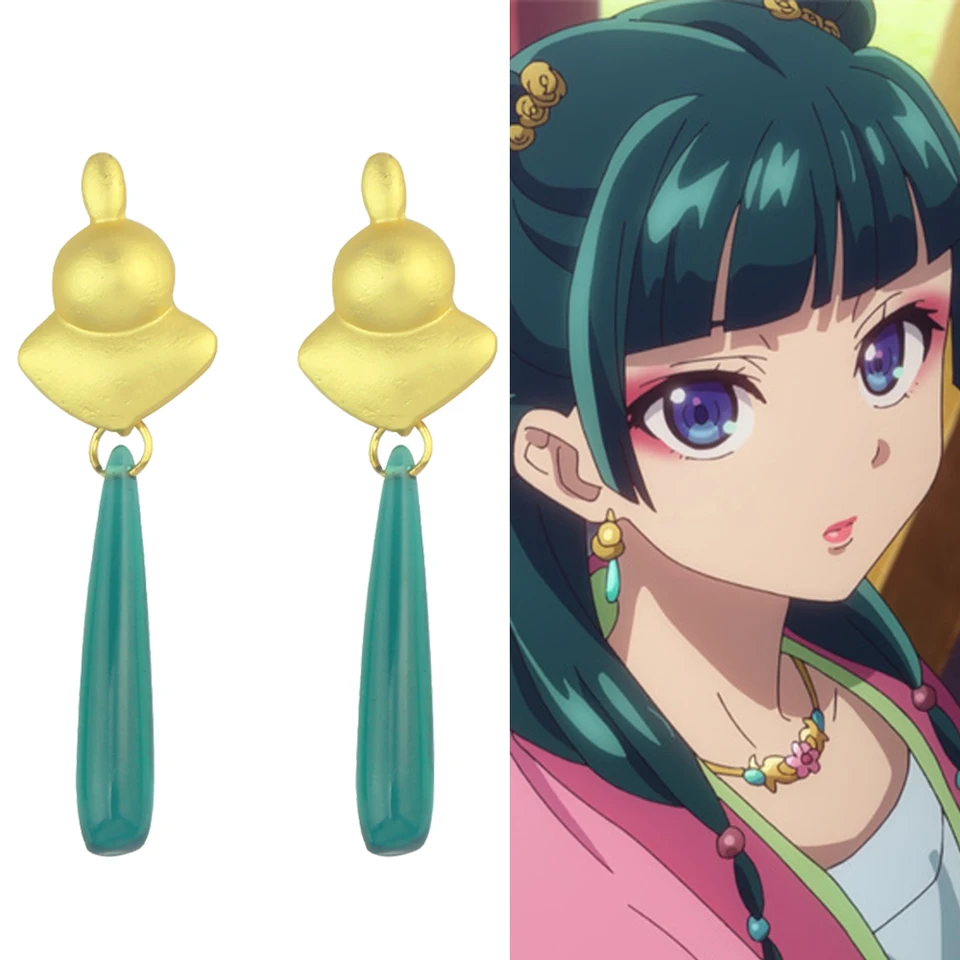 Anime ApotHecary Diaries Emerald náušnice prívesok Zlatá loď Zlatá loď náušnice Cosplay darček pre ženy