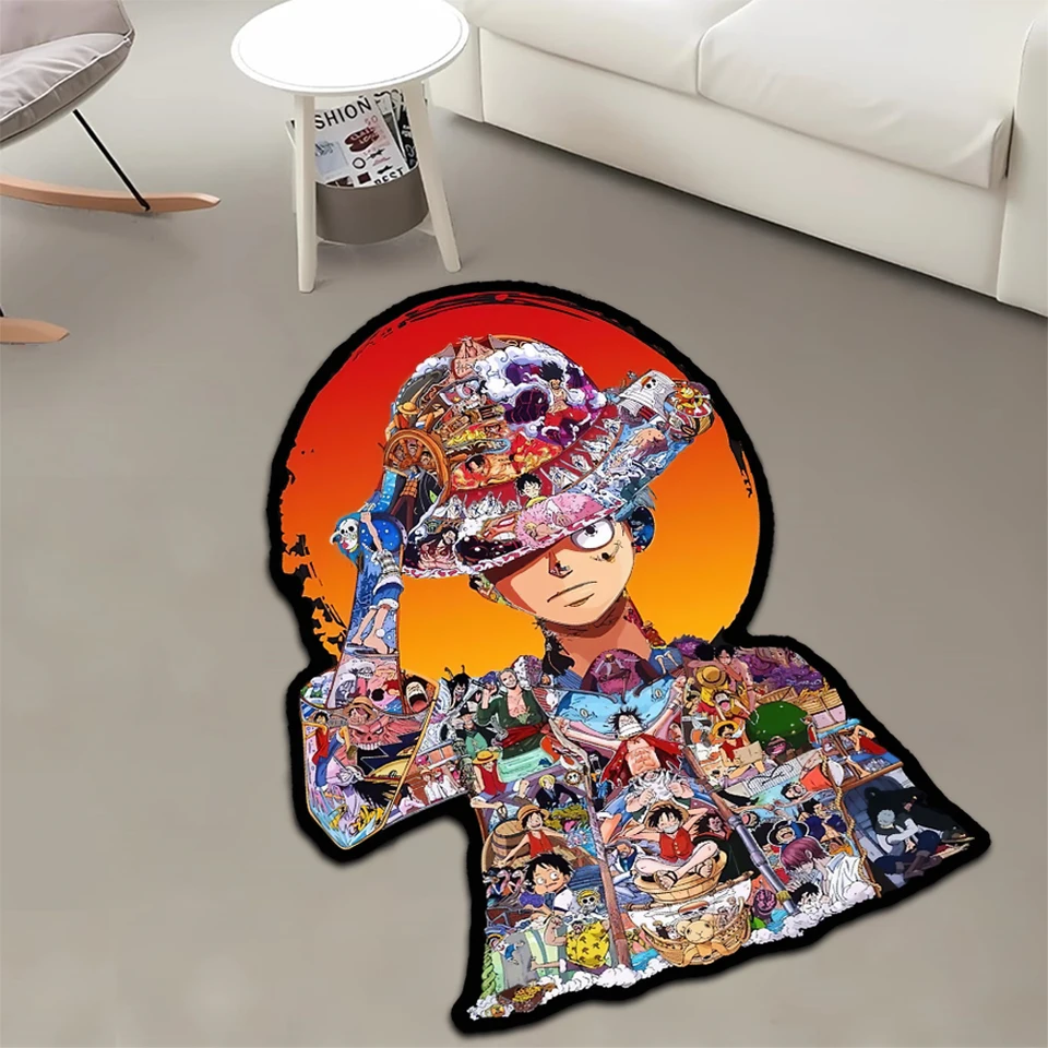 Anime Area Rug Luffy One Piece Custom Color Ruck -Rand Capee pre domáci dekor
