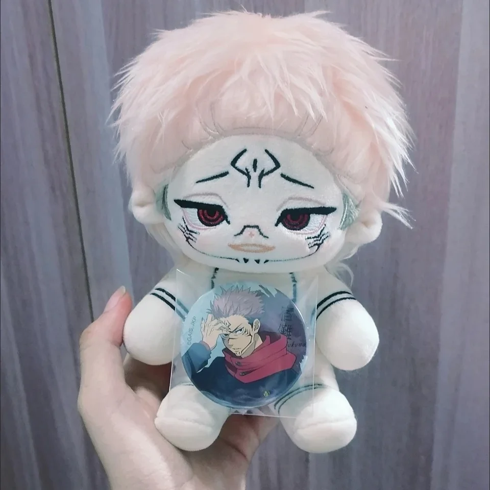 Anime atribút Ryomen Sukuna Monster Handsome Cosplay Plush Doll Cotton Fľdate telo oblečenie maskot vianočný darček 20 cm