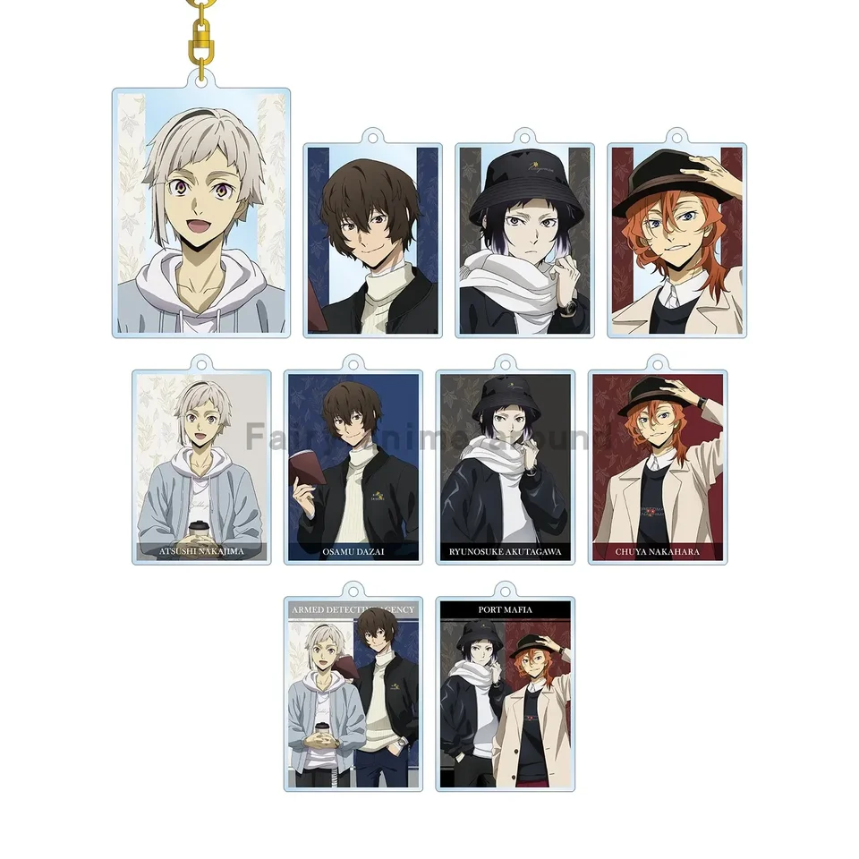 Anime atsushi nakajima osamu dazai keychain ryunosuke akutagawa chuya nakahara akryl keyring