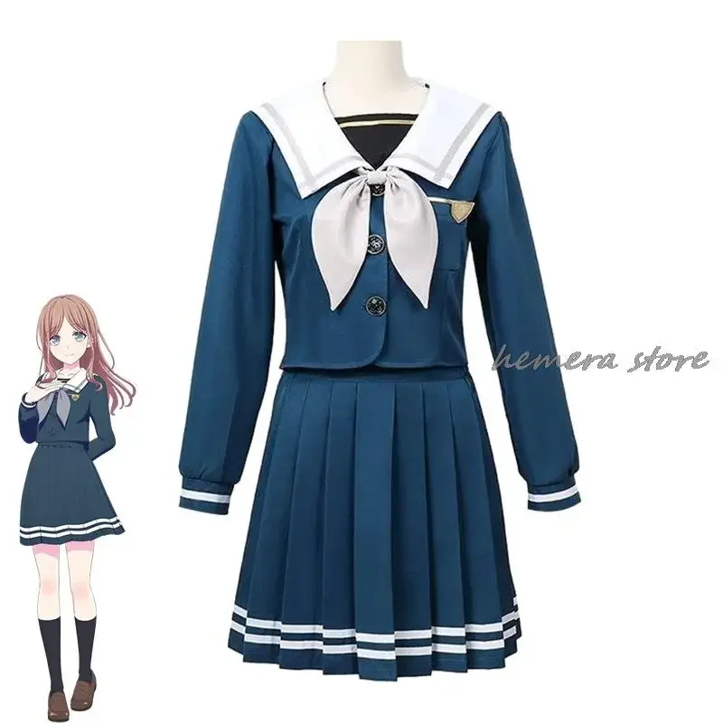 Anime Bang Dream! Dievčatá kapela! Nagasaki Soyo Mashiro Uniform Cosplay kostým parochň