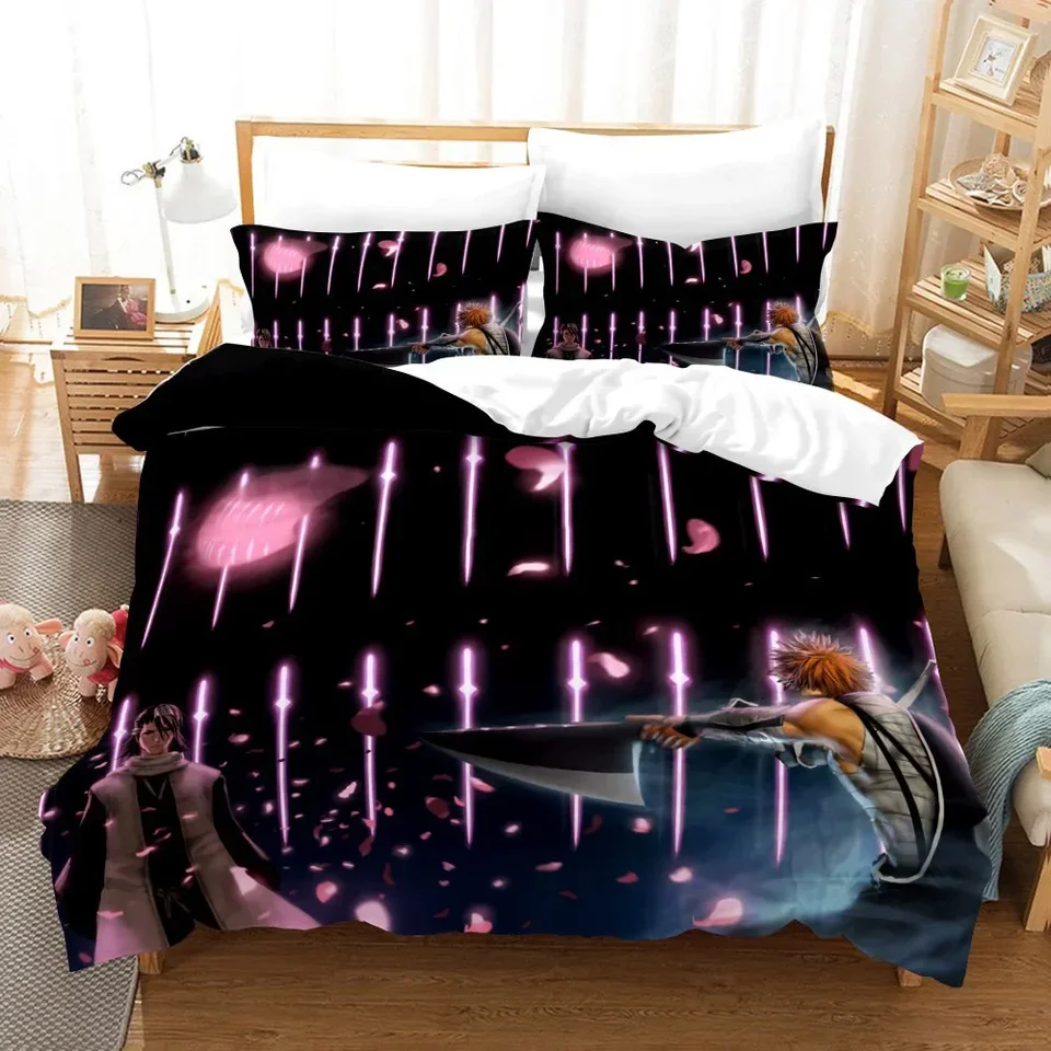 Anime bielidlo Toushirou Ichigo Duvet Cover Cover vankúš Sada dvojitá dvojčatá plná kráľovná kráľ dospelé deti Detské posteľné oblúky prikrývky prikrývky