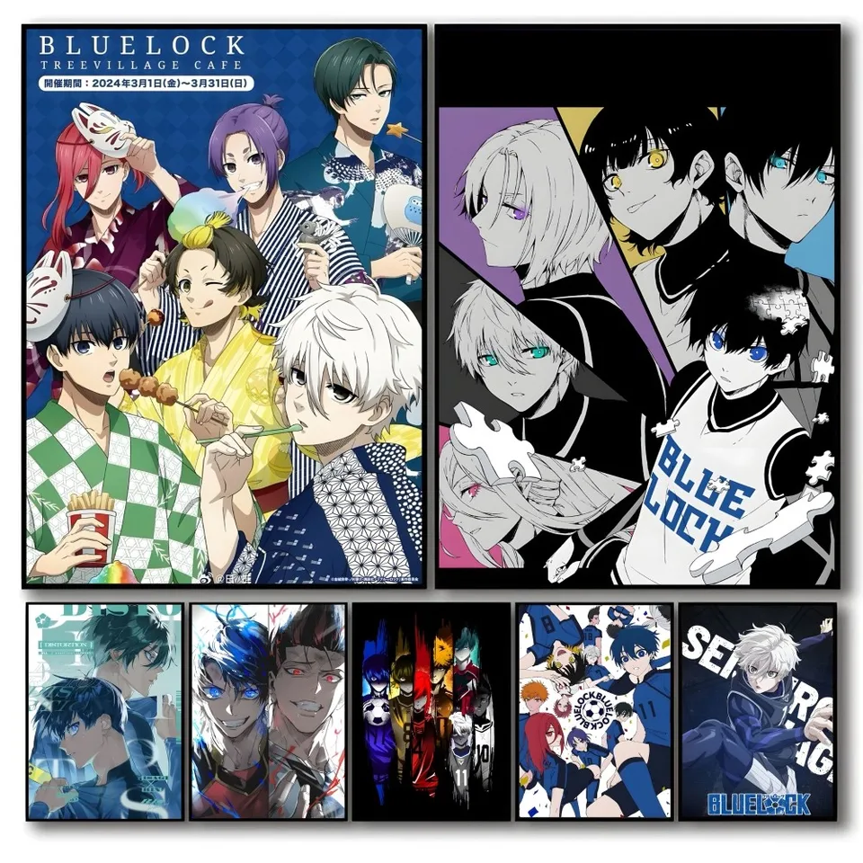Anime Blue Lock Self-pasívne umenie vodotesná papierová nálepka kaviareň kaviareň Bar izba Decor