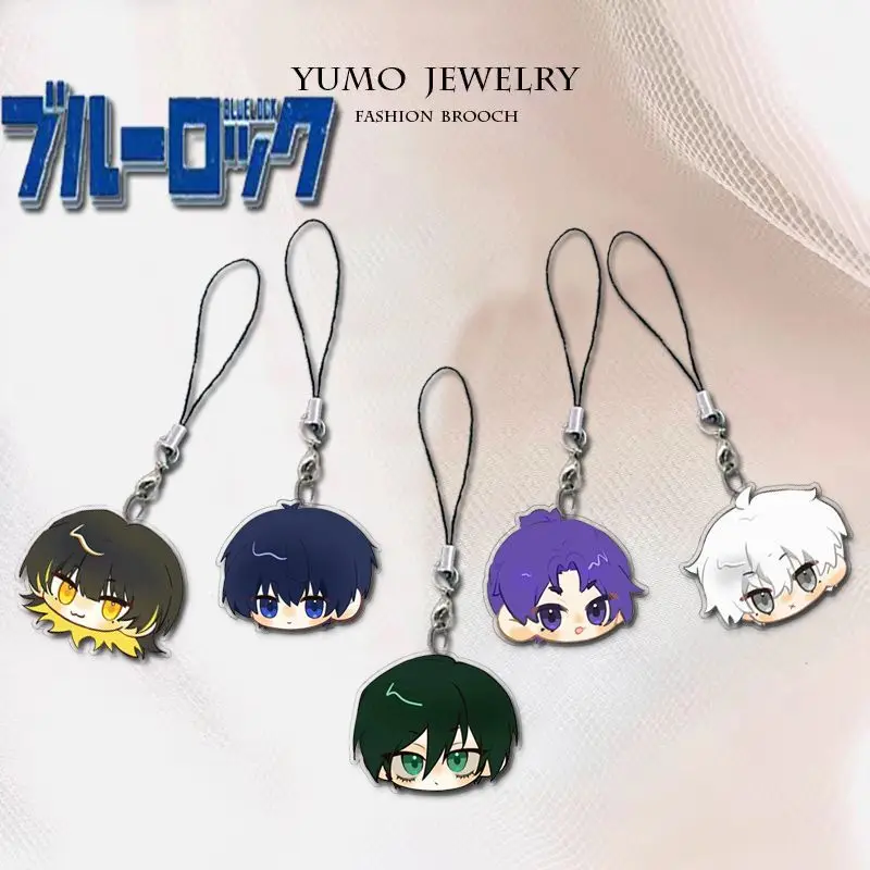 Anime Blue Lock Telefón laná retiazka Bachira Meguru Rin Itoshi Cosplay Batoh Ornament Ornament prívesok narodeniny darčeky Boys Dievčatá