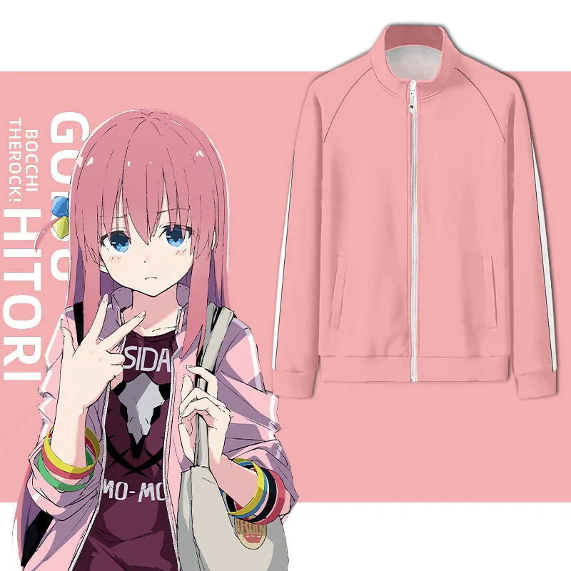 Anime Bocchi The Rock! Gotou hitori kapucňa kapucňa príležitostná mikina kabát cosplay springs jeseň unisex voľné bundy nohavice