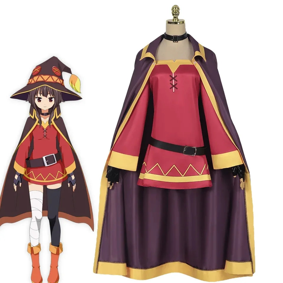 Anime Božie požehnanie na tomto nádhernom svete Megumin Cosplay kostým Dospelé ženy oblečené kúzelníkom Uniforma oblek Halloween oblečenie